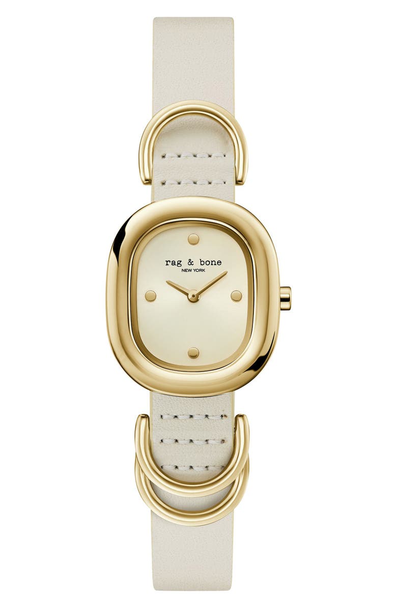 rag & bone Rory Leather Strap Watch, 25mm, Main, color,