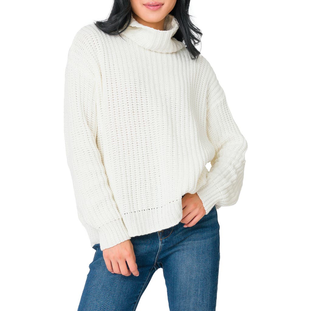 Gibsonlook Oversize Turtleneck Sweater In White