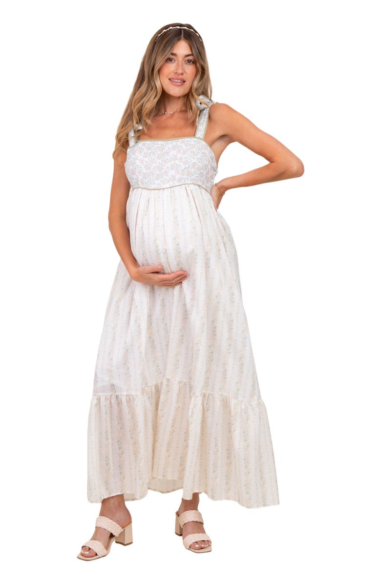 PinkBlush Floral Cotton Dress, Alternate, color, Peach