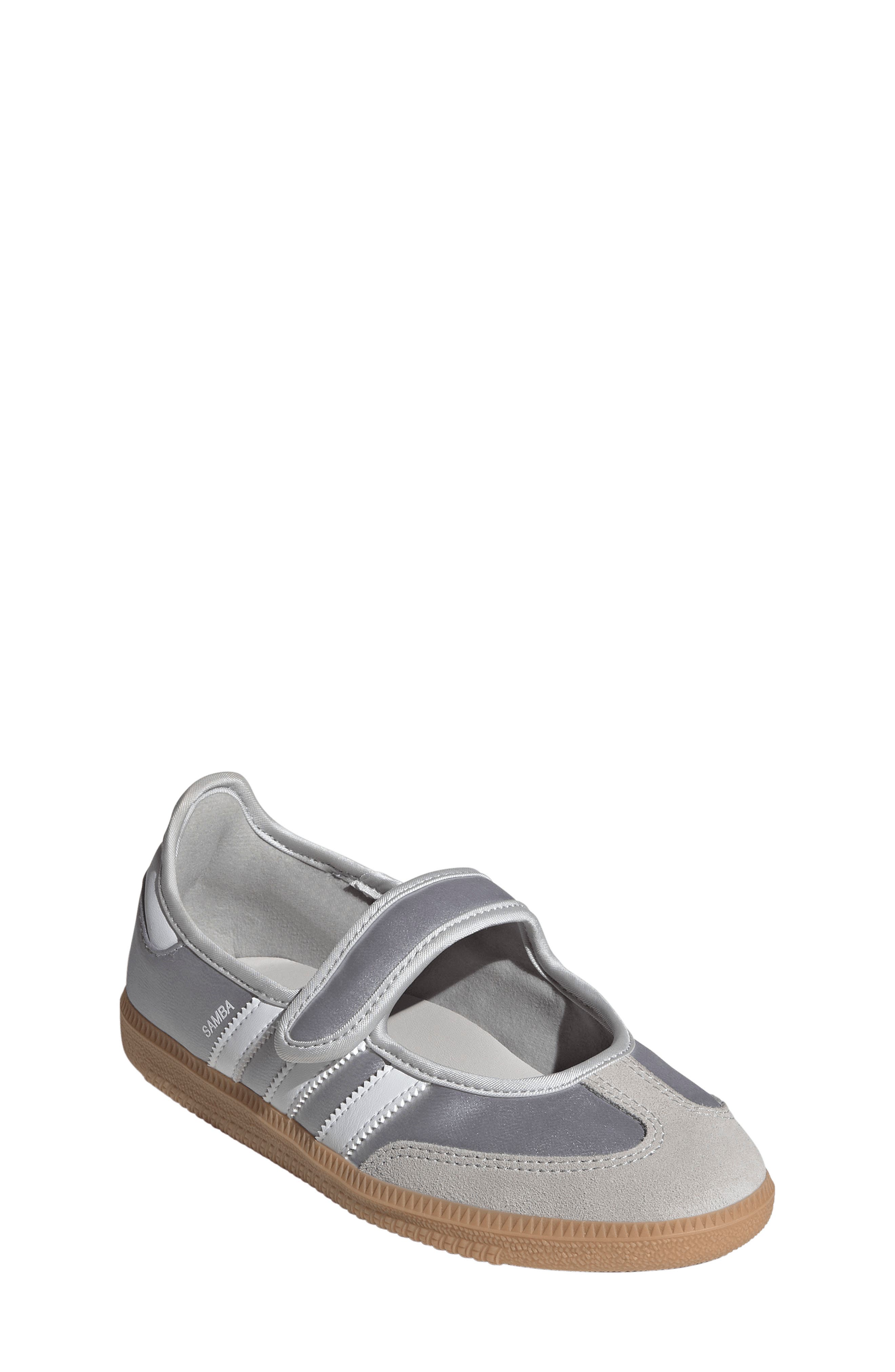 Kids' Samba Jane Sneaker, Main, color, SILVER/ WHITE/ GUM