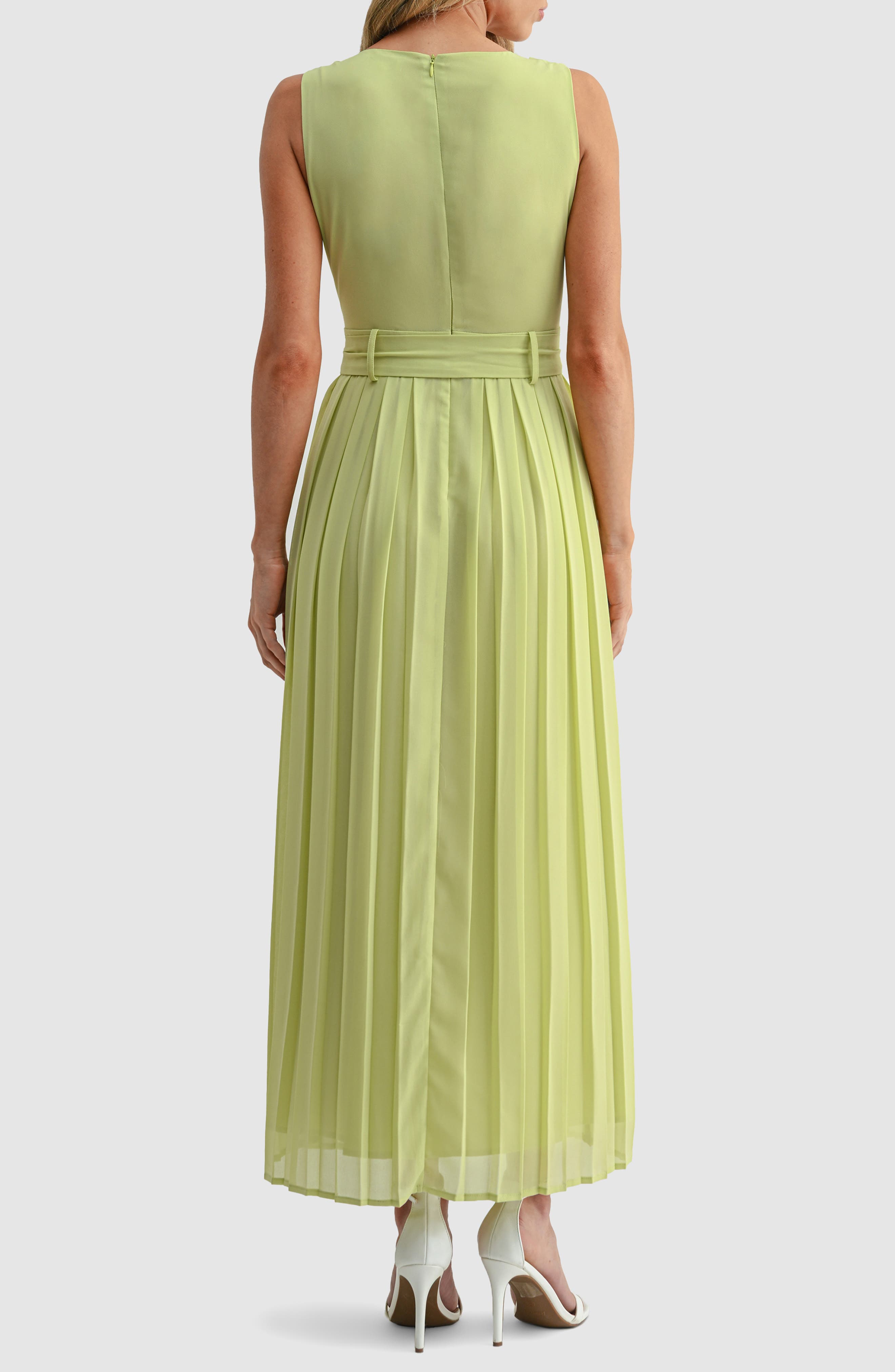 Pleated Belted Maxi Dress - image 2