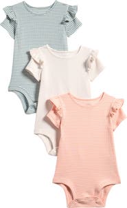 Little Planet Pack of 3 Assorted Stretch Organic Cotton Bodysuits