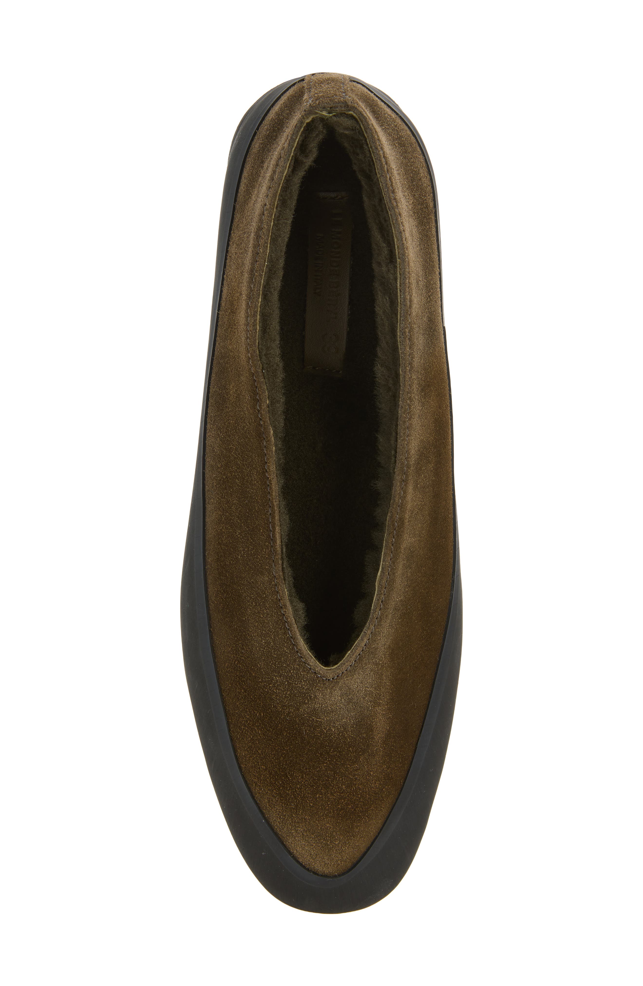 Après Ski Genuine Shearling Lined Ballerina Flat, Alternate, color, MILITARY