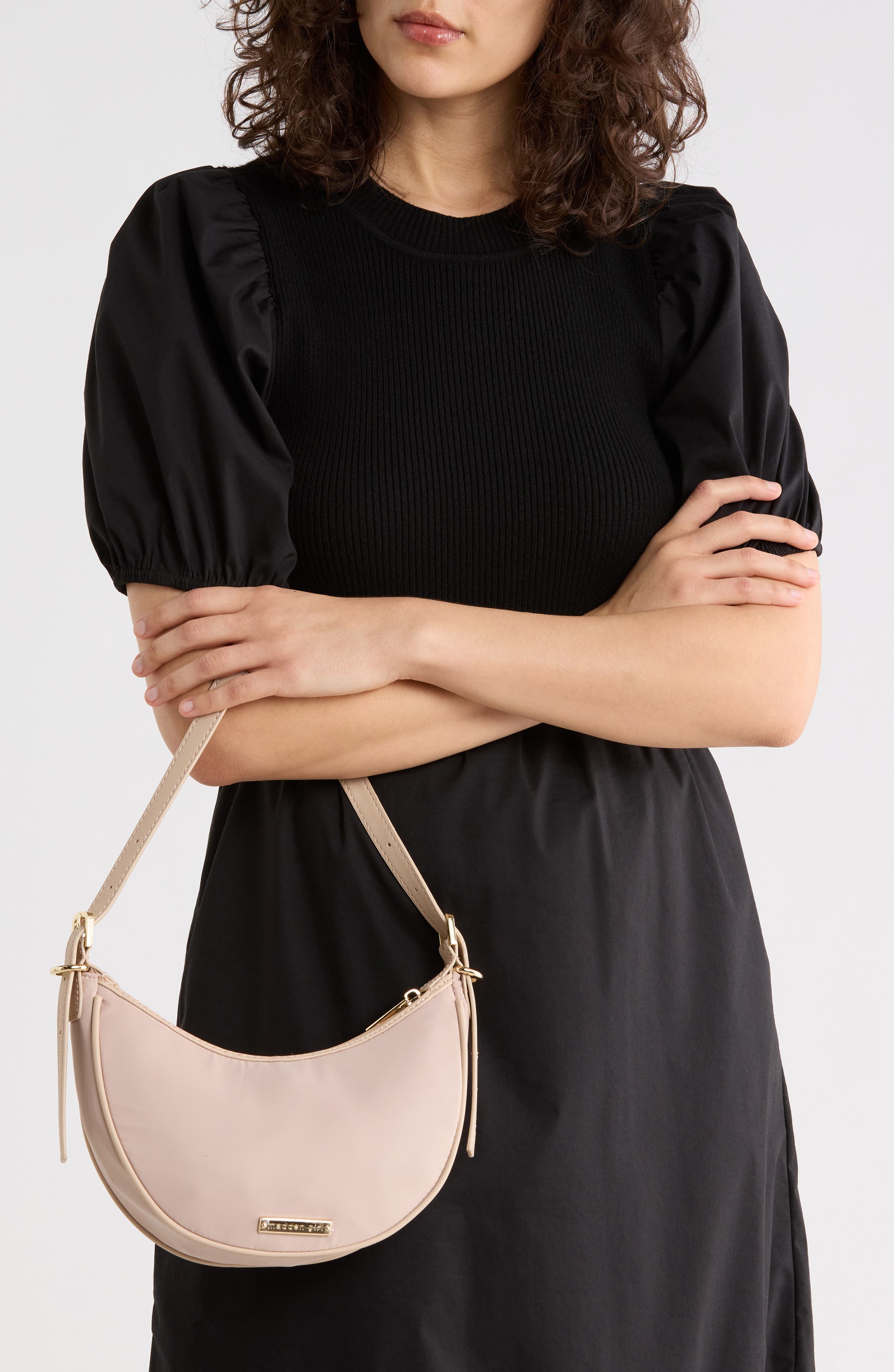 Crescent Shoulder Bag, Alternate, color, TAUPE