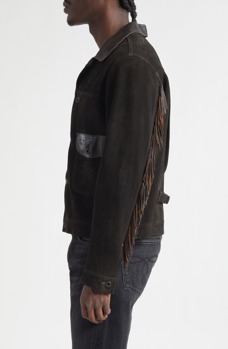 Double RL Pickett Suede Jacket, Alternate, color, Black