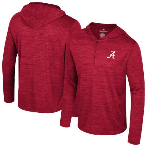 Men's Colosseum Crimson Alabama Crimson Tide Always Sunny Lightweight Quarter-Zip Hoodie