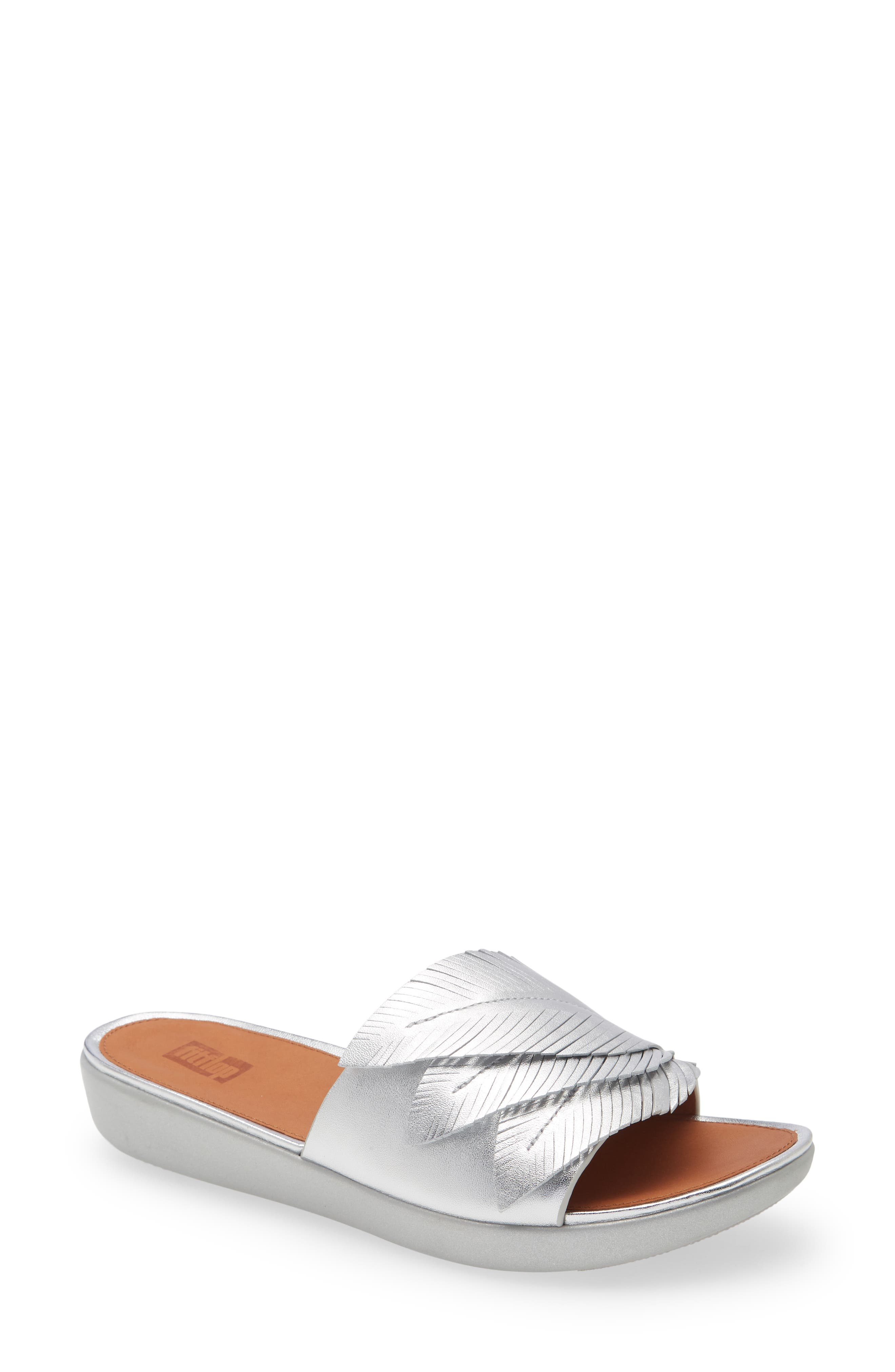 Sola Slide Sandal, Main, color, SILVER