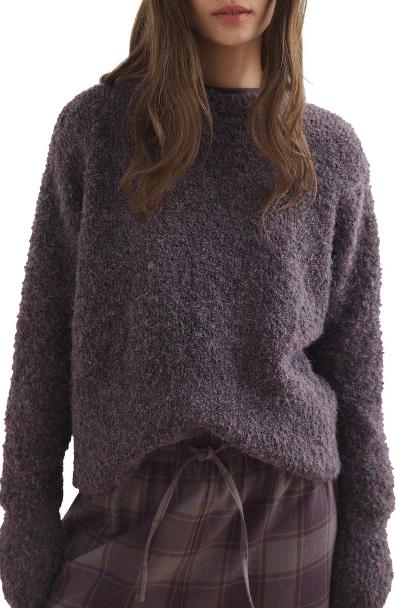 MANGO Bouclé Sweater, Main, color, Dark Red