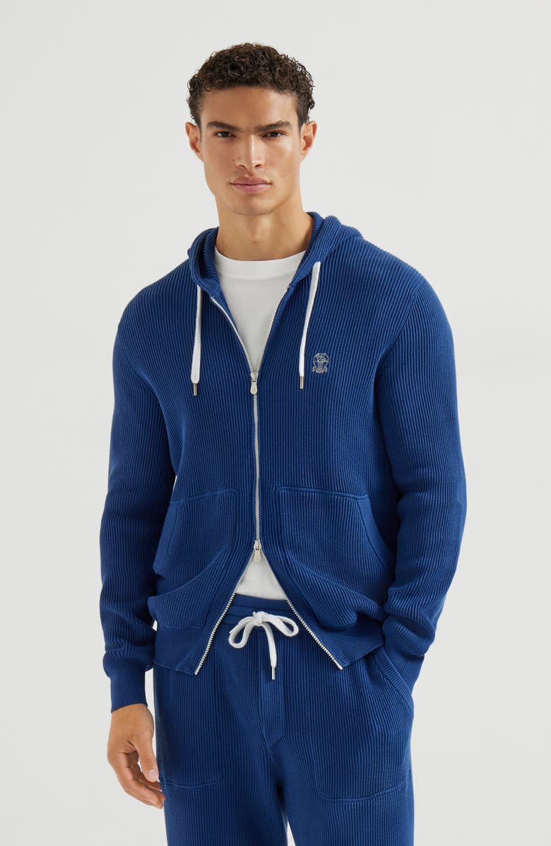 Brunello Cucinelli Knit top, Alternate, color, Avio Blue