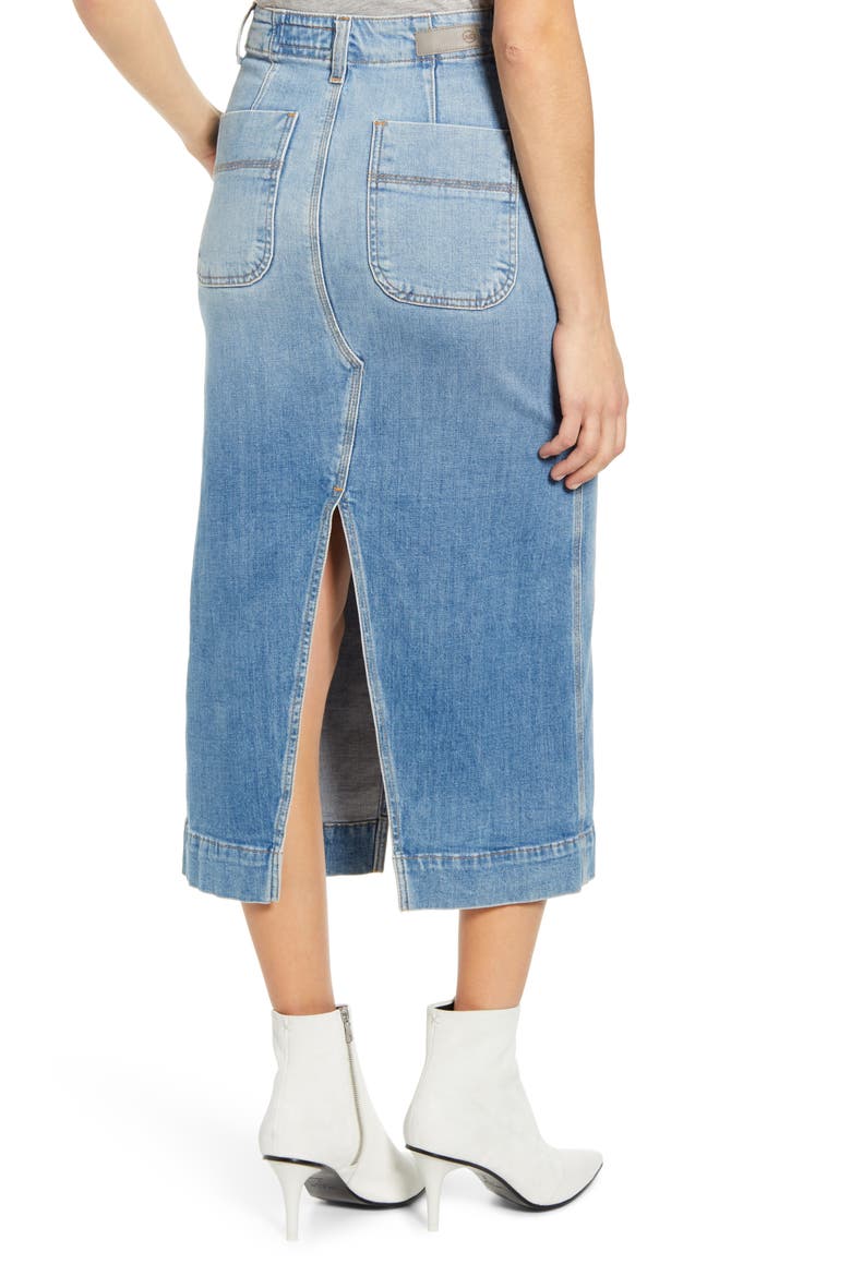 The Lana Denim Midi Skirt, Alternate, color, 23 YEARS RECLAI