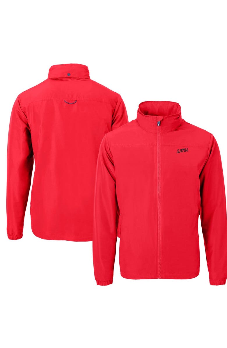 Cutter & Buck Men's Cutter & Buck  Red SMU Mustangs Vault Charter Eco Recycled Full-Zip Jacket, Main, color, 
