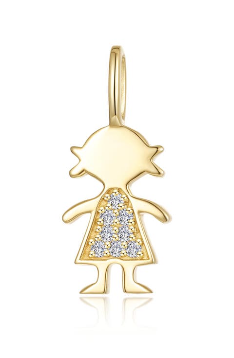 Silhouette Simulated Diamond Charm