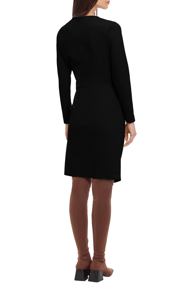 Donna Morgan Long Sleeve Wrap Above Knee Dress, Alternate, color, 