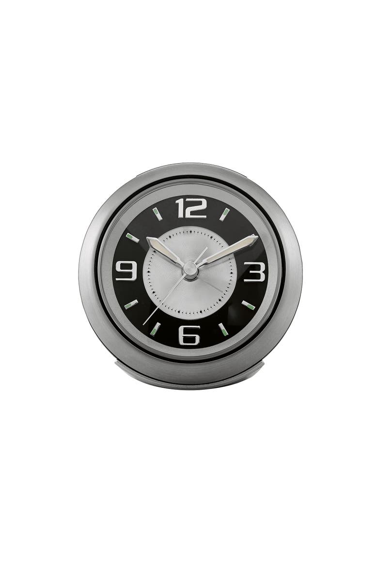 Lite Night Silver Alarm Table Clock, Silver, Main, color, Silver