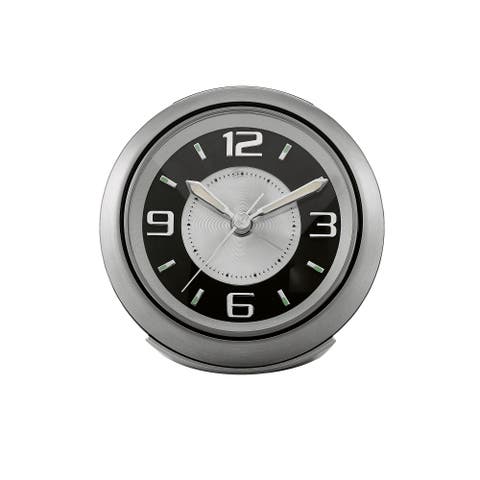 Lite Night Silver Alarm Table Clock, Silver