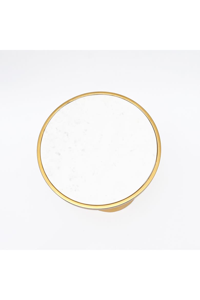 White Marble Side Table Gold Metal Frame Modern End Table Home Decor Accent, Alternate, color, Gold - 18x18x21.5"
