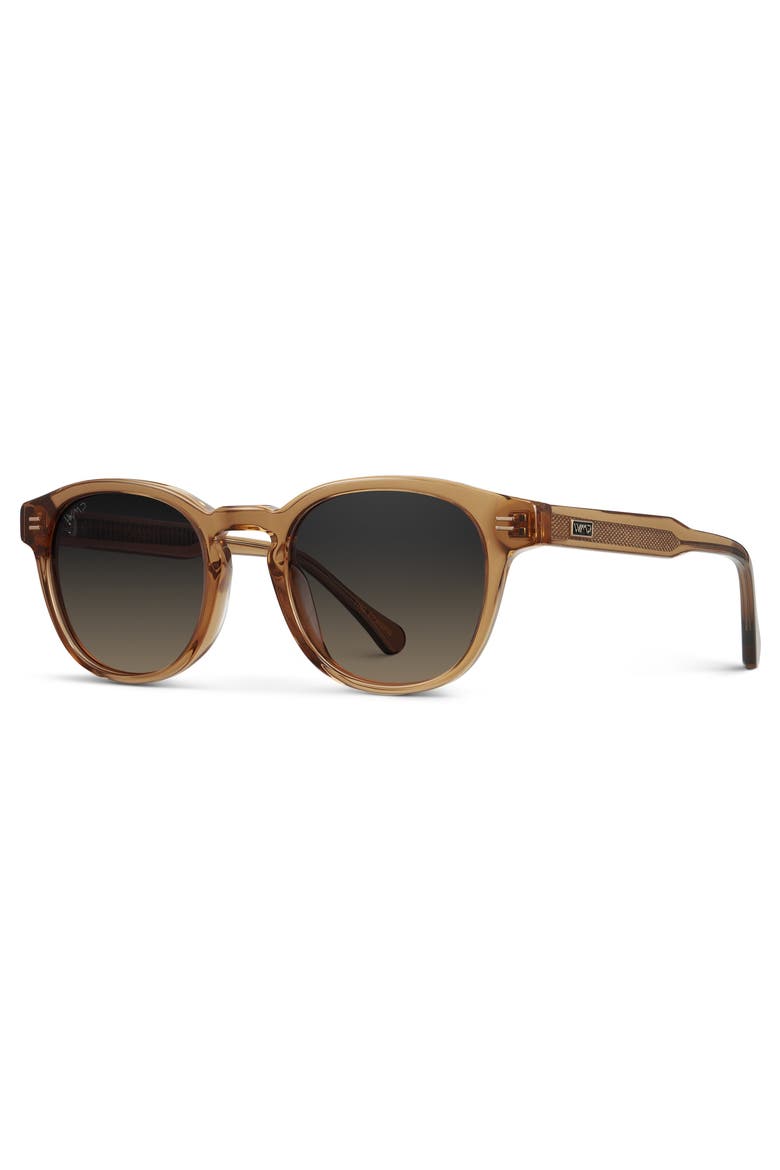 Felix - 48mm Round Polarized Sunglasses, Alternate, color, Crystal Brown