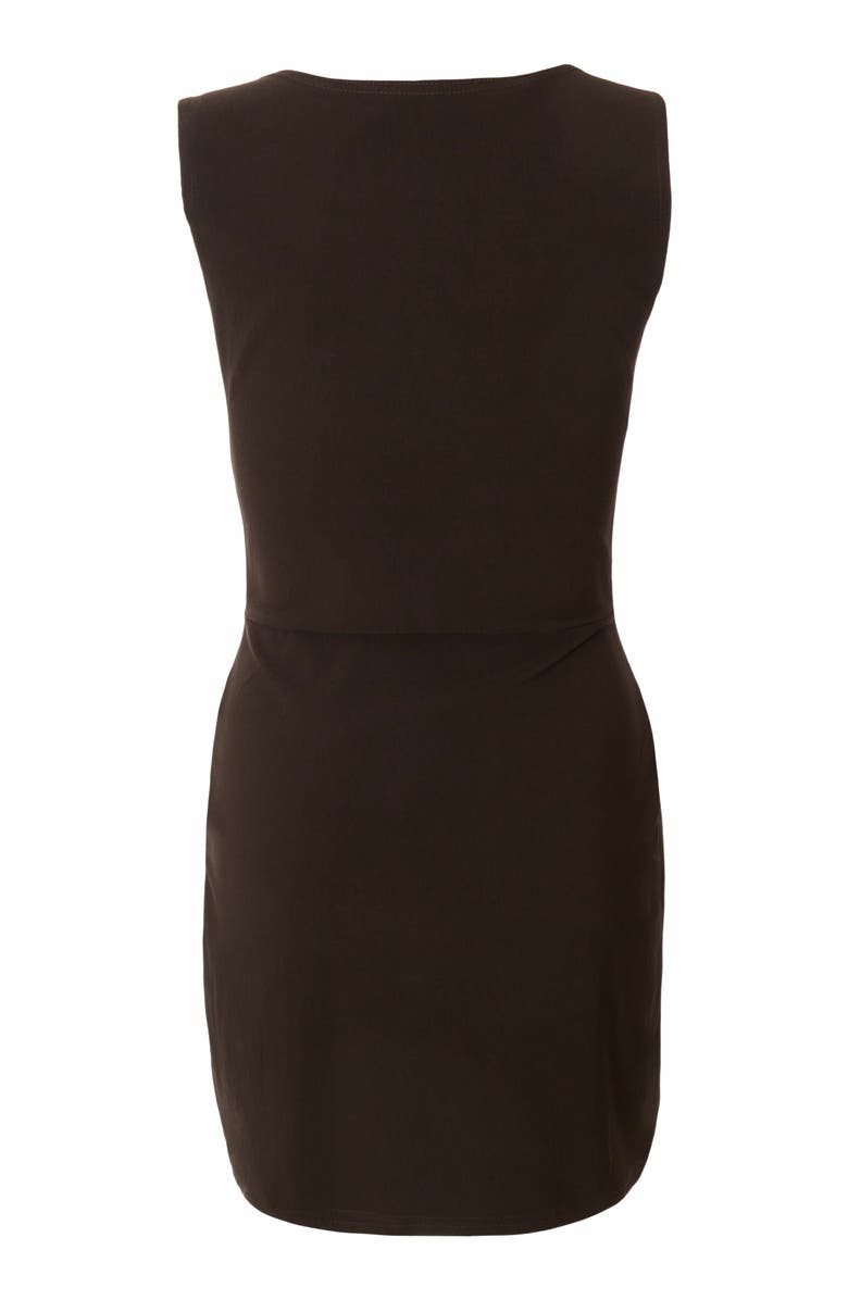 QUIZ Bengaline Square Neck Gold Buckle Mini Dress, Alternate, color,