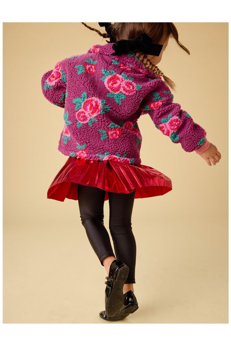 Teddy Fleece Pullover, Alternate, color, Painted Rose