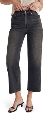 Madewell The Perfect Raw Hem Crop Wide Leg Jeans