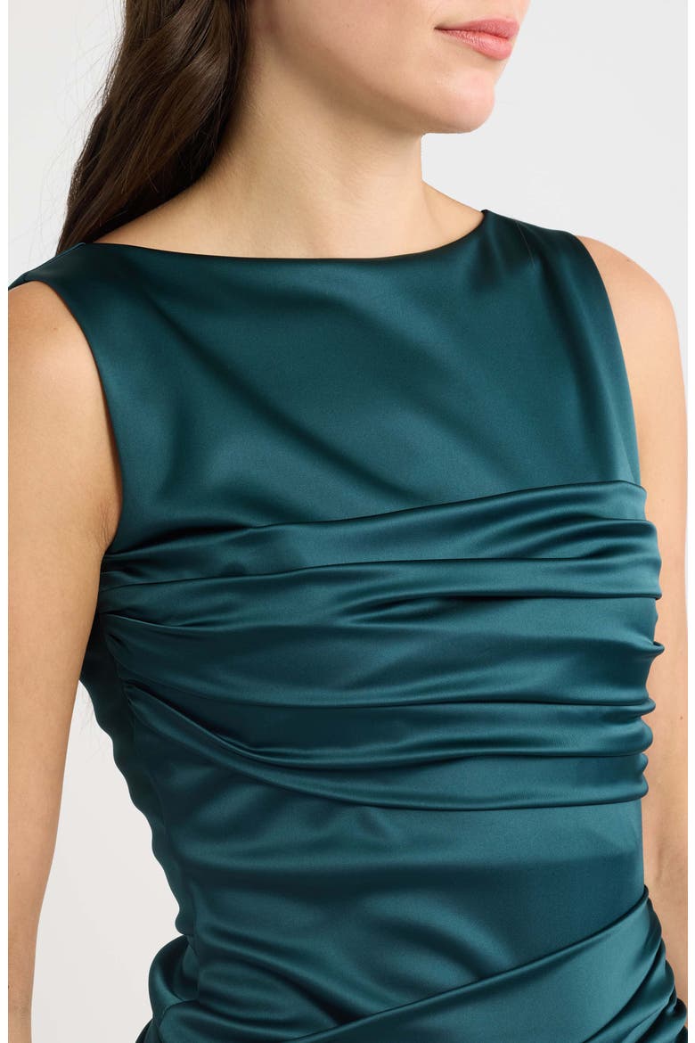 Raula Ruched Satin Gown, Alternate, color, 549E SHERWOOD