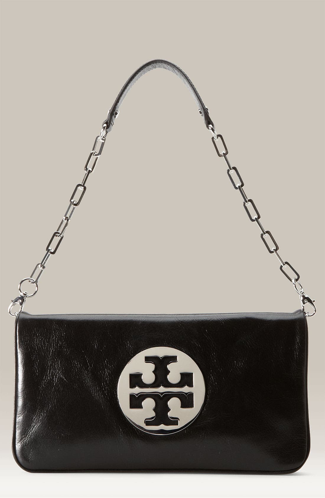 'Reva' Clutch, Main, color, BLACK/ SILVER