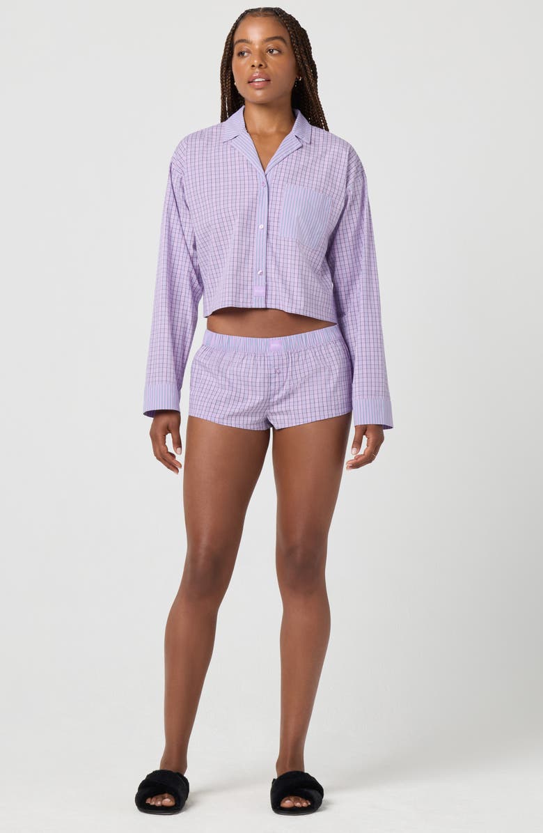 Florence by Mills Plaid Micro Shorts, Alternate, color, Millie Lavender Plaid
