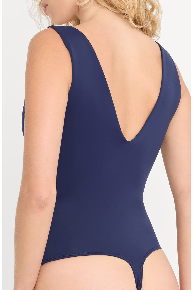 Sculpting Deep V-Neck Bodysuit, Alternate, color, HORIZON INK