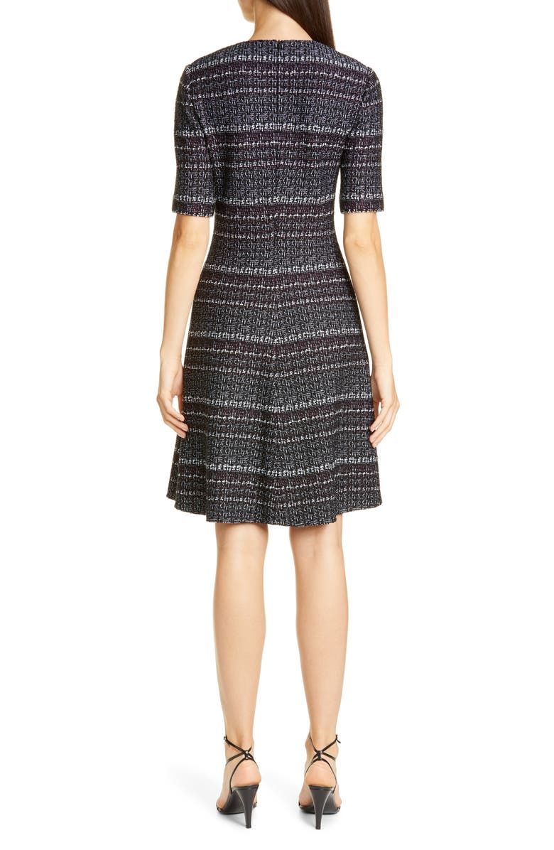 St. John Collection Texture Bouclé Tweed A-Line Dress, Alternate, color, 