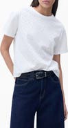 MANGO Embroidered Openwork Cotton T-Shirt