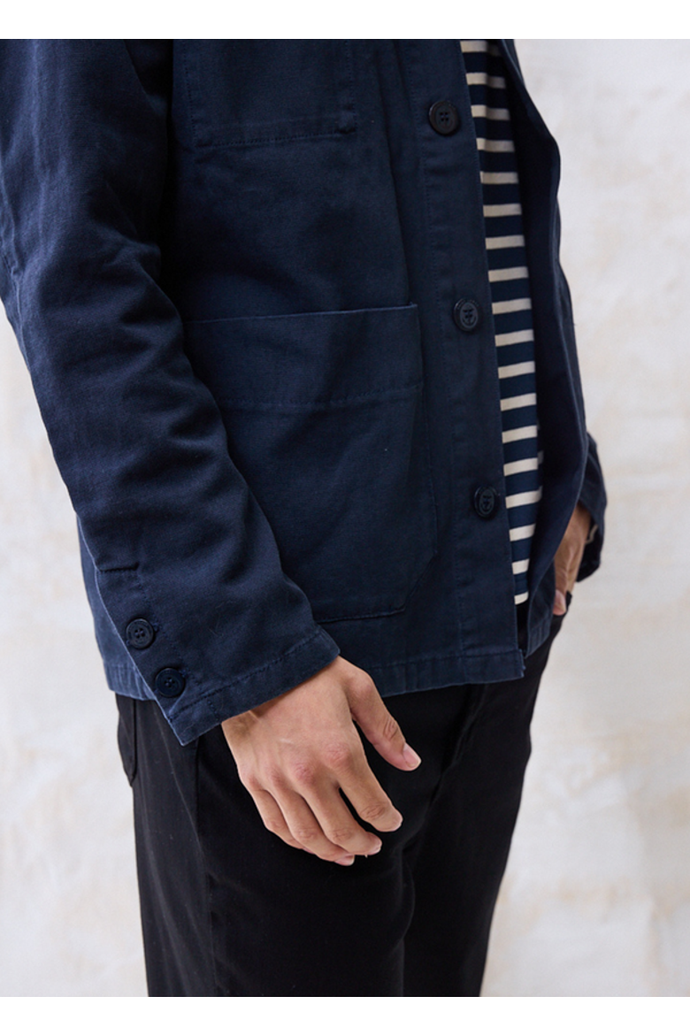 SIROCCO II - French Chore Canvas Jacket, Alternate, color, Navy