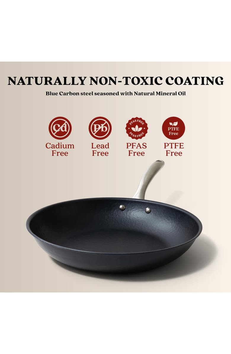 Alva Black Angus Carbon Steel Frying Pan, Alternate, color, Blue 11-Inch