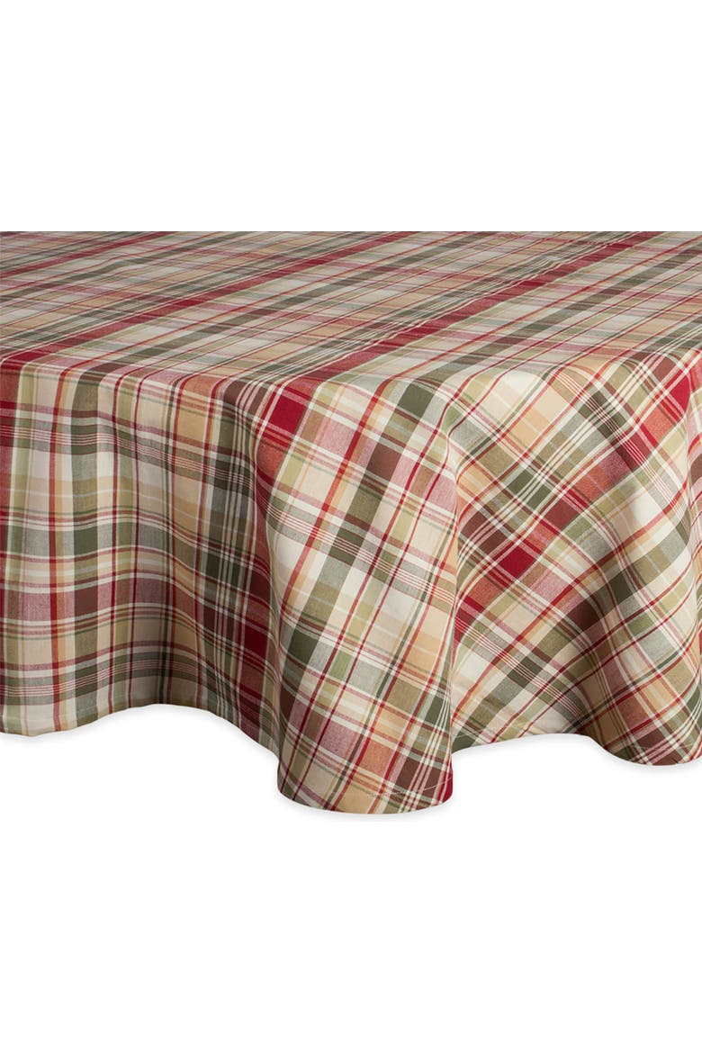 Give Thanks Plaid Tablecloth 70 Round, Alternate, color, Give Thanks