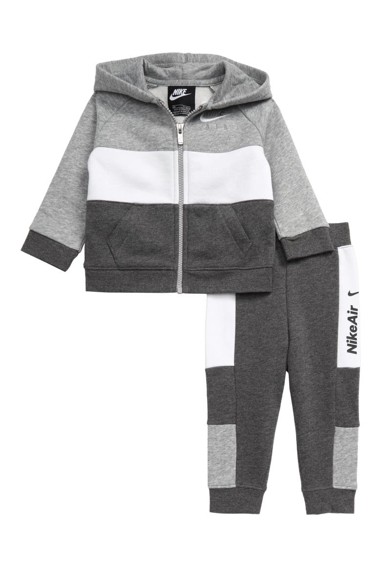 Air Full Zip Hoodie & Jogger Pants Set, Main, color, CHARCOAL HEATHER
