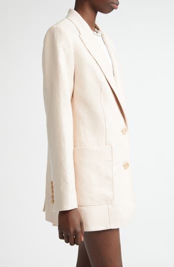 Zimmermann Single Breasted Linen Blazer | Nordstrom