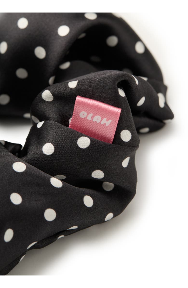 OLAH Petite Dot Silk Scrunchie, Alternate, color, Black