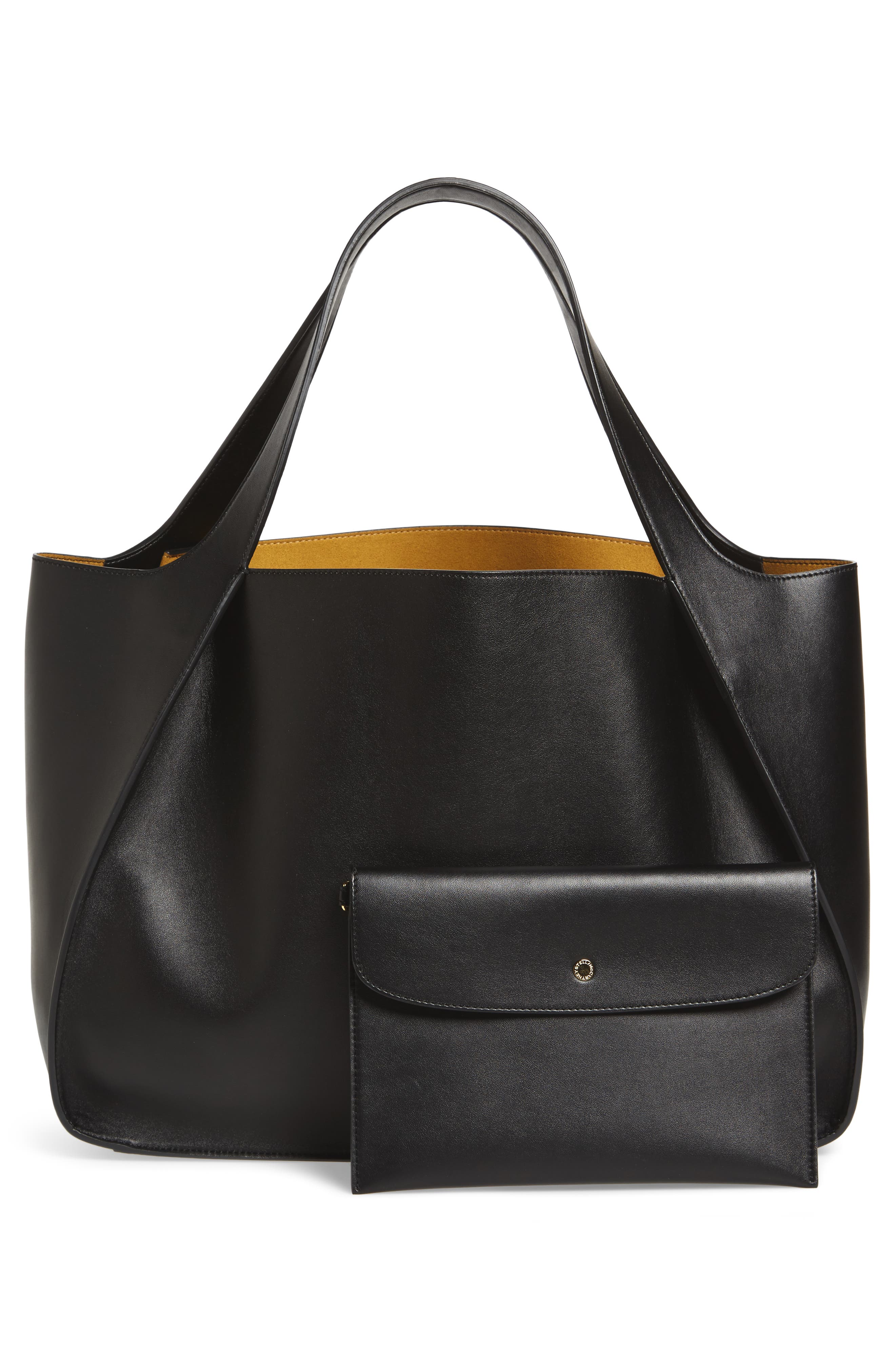 Stella McCartney Medium Perforated Logo Faux Leather Tote, Alternate, color, 