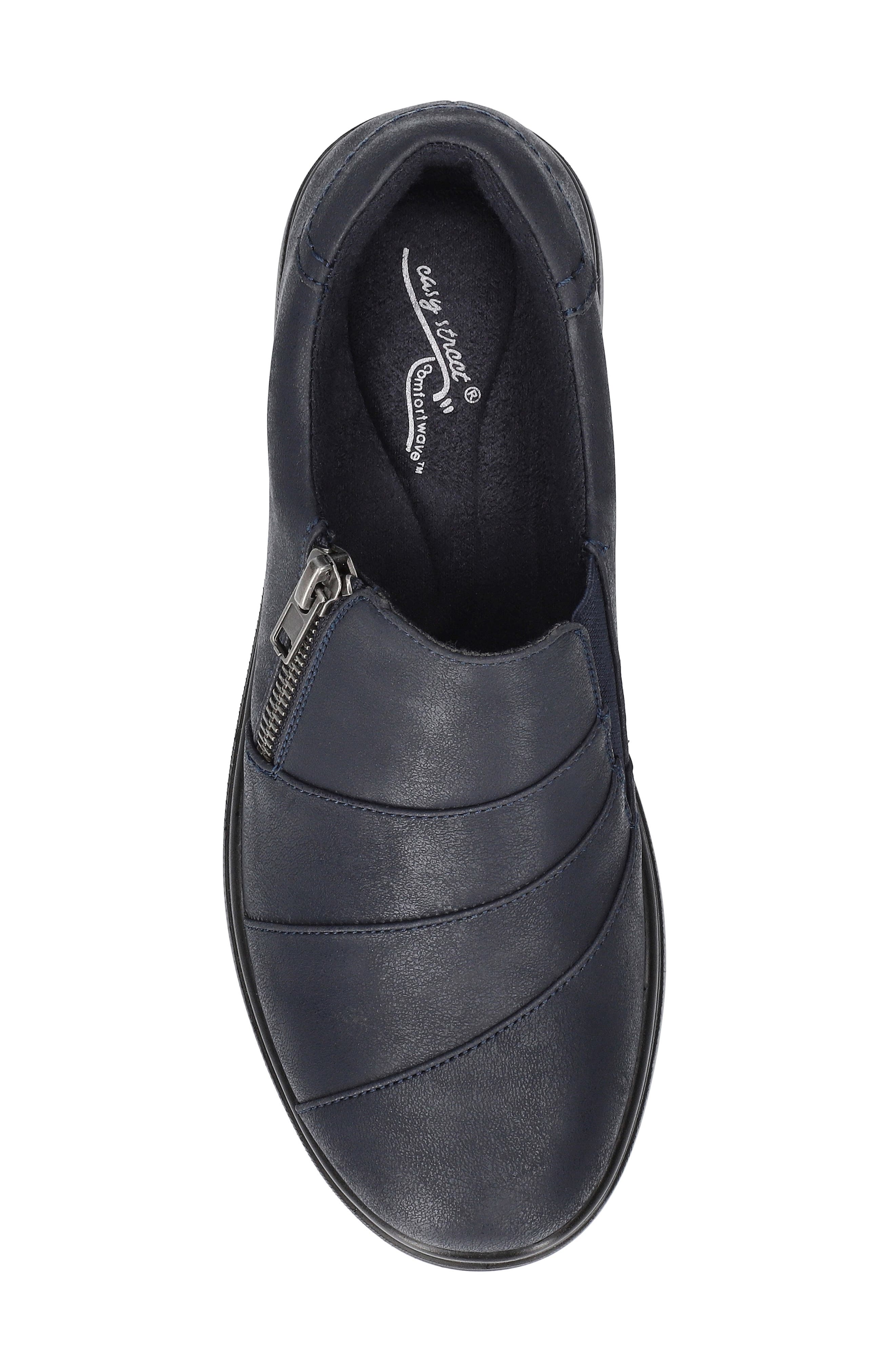 Keekay Faux Leather Flat, Alternate, color, NAVY MATTE
