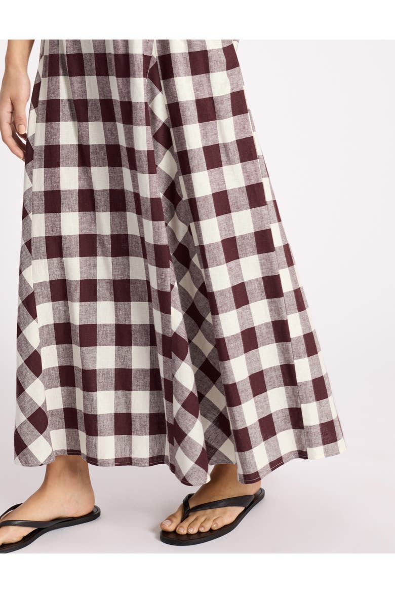 Gingham Maxi Skirt, Alternate, color, Burgundy