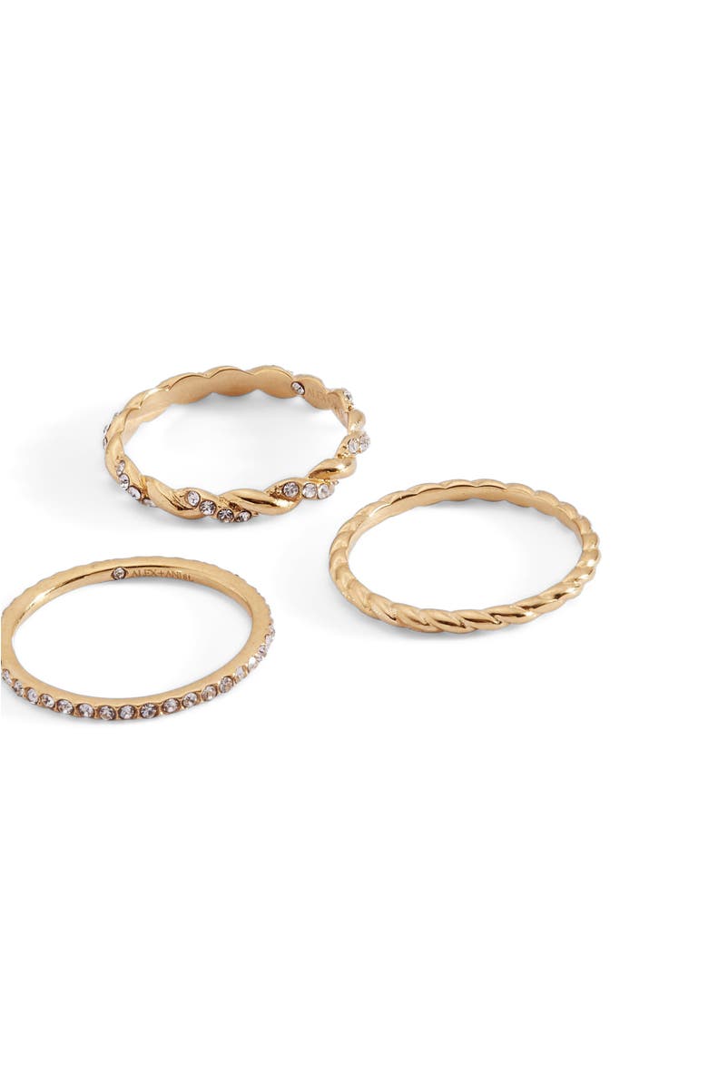 Alex and Ani Rope Stacking Texture Ring Set of 3, Alternate, color, Gold