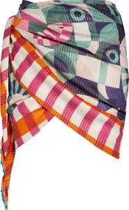 FARM Rio Graphic Toucans Metallic Cover-Up Skirt