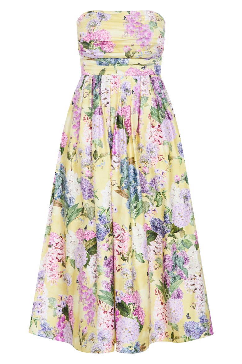 Rosalee Floral Maxi Dress, Alternate, color, LEMON HYDRANGEA