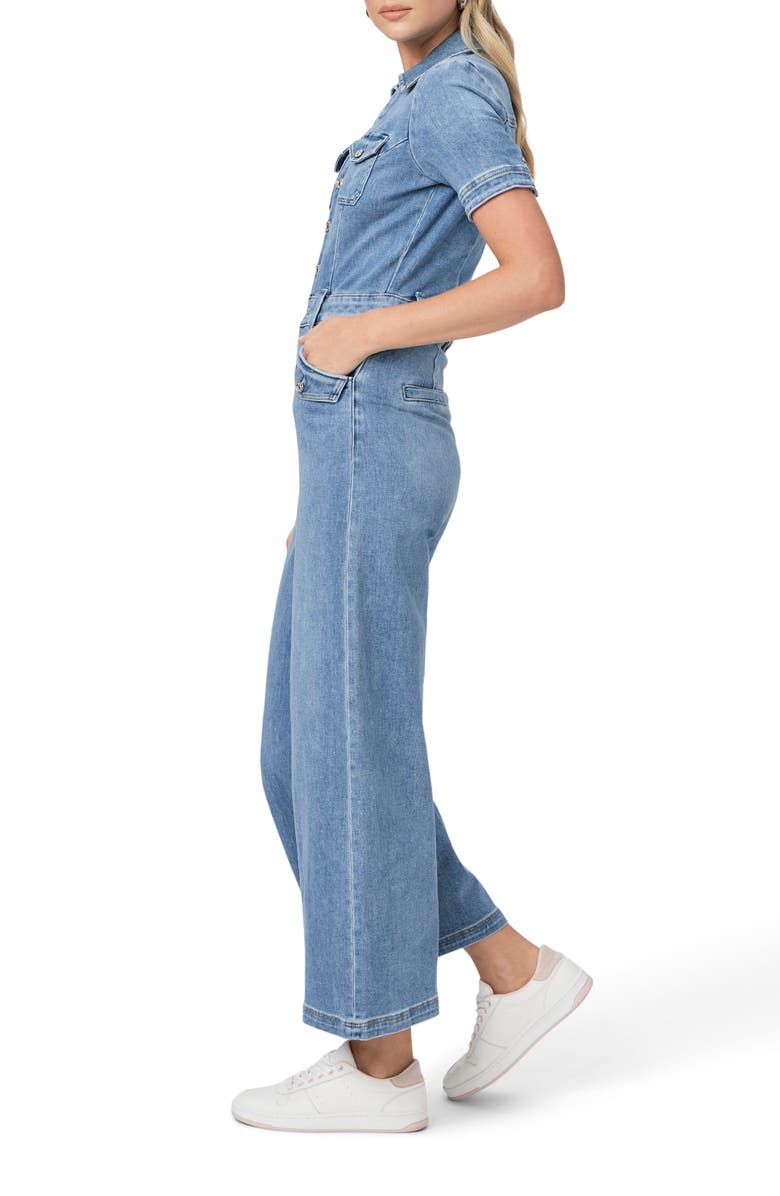 PAIGE Harper Ankle Wide Leg Denim Jumpsuit, Alternate, color, Rock Show
