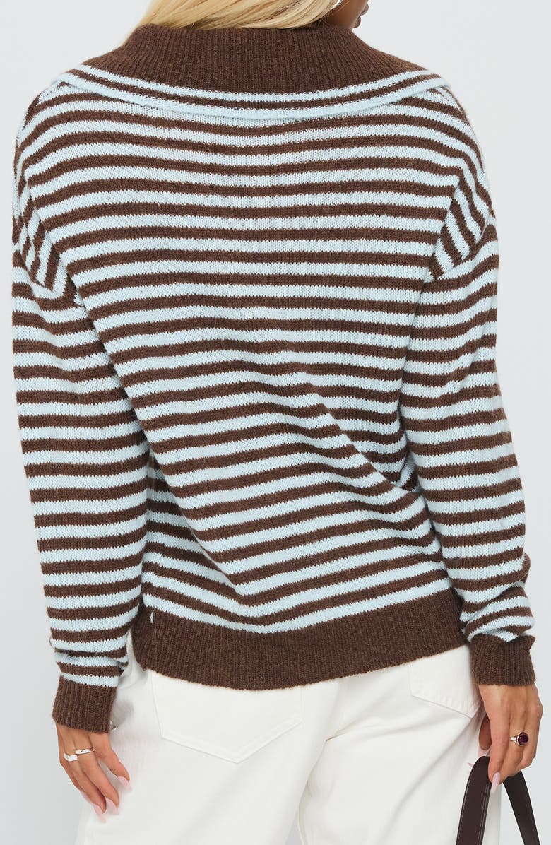 Princess Polly Moon Went Dark Sweater, Alternate, color, Blue/ Brown Stripe