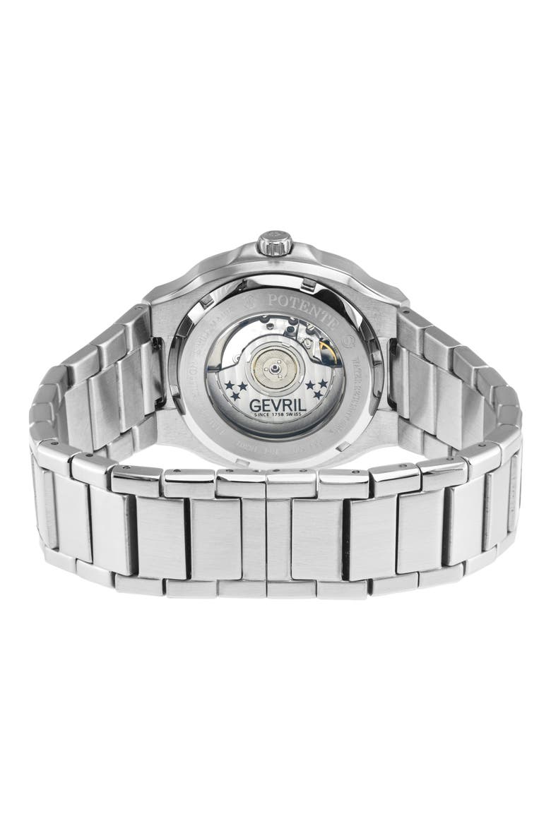 Potente Automatic Stainless Steel Bracelet Watch, 40mm, Alternate, color, SILVER