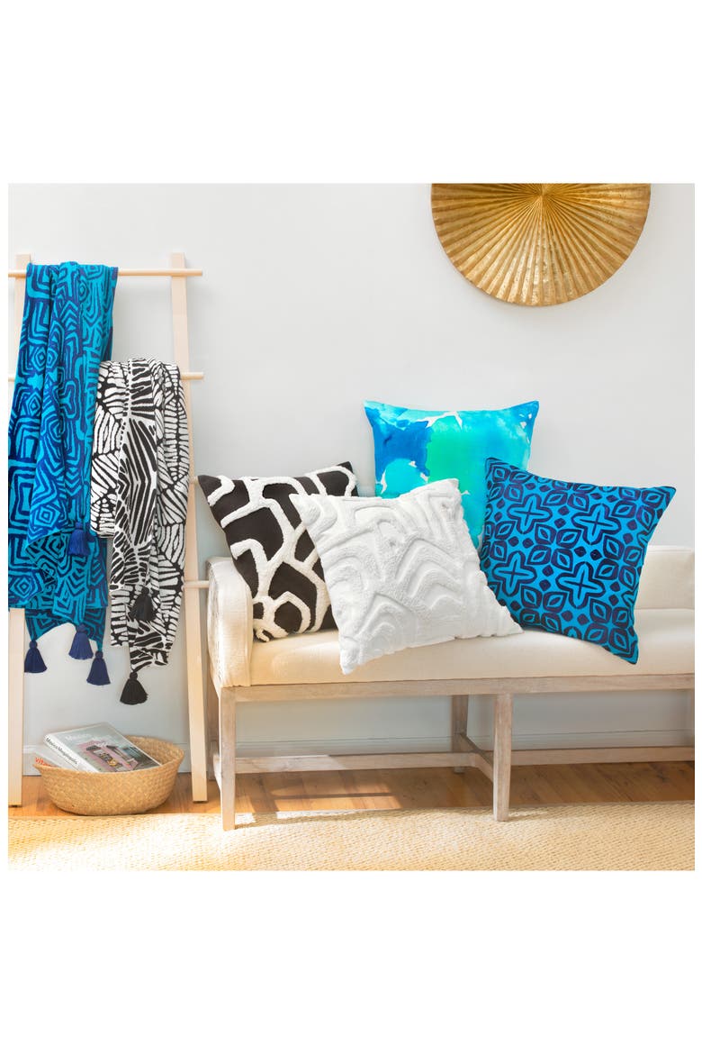 Caribbean Accent Pillow, Alternate, color, BLUE