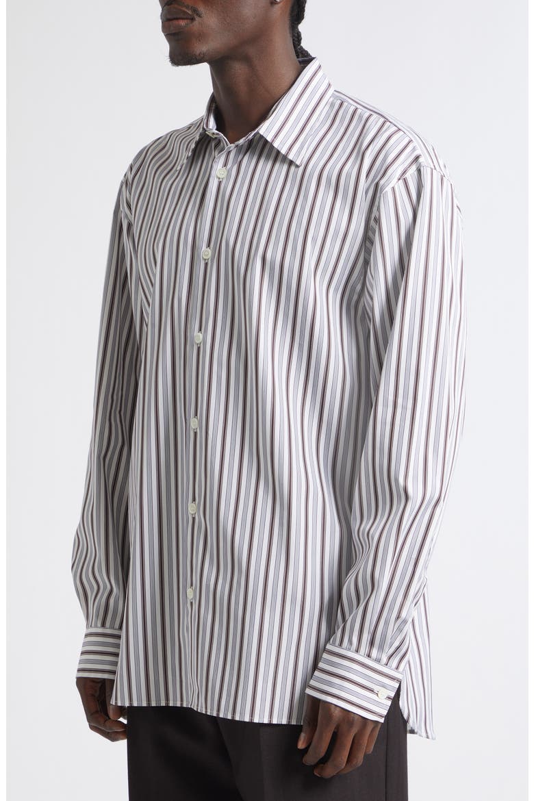 Croom Stripe Button-Up Shirt, Alternate, color, WHITE
