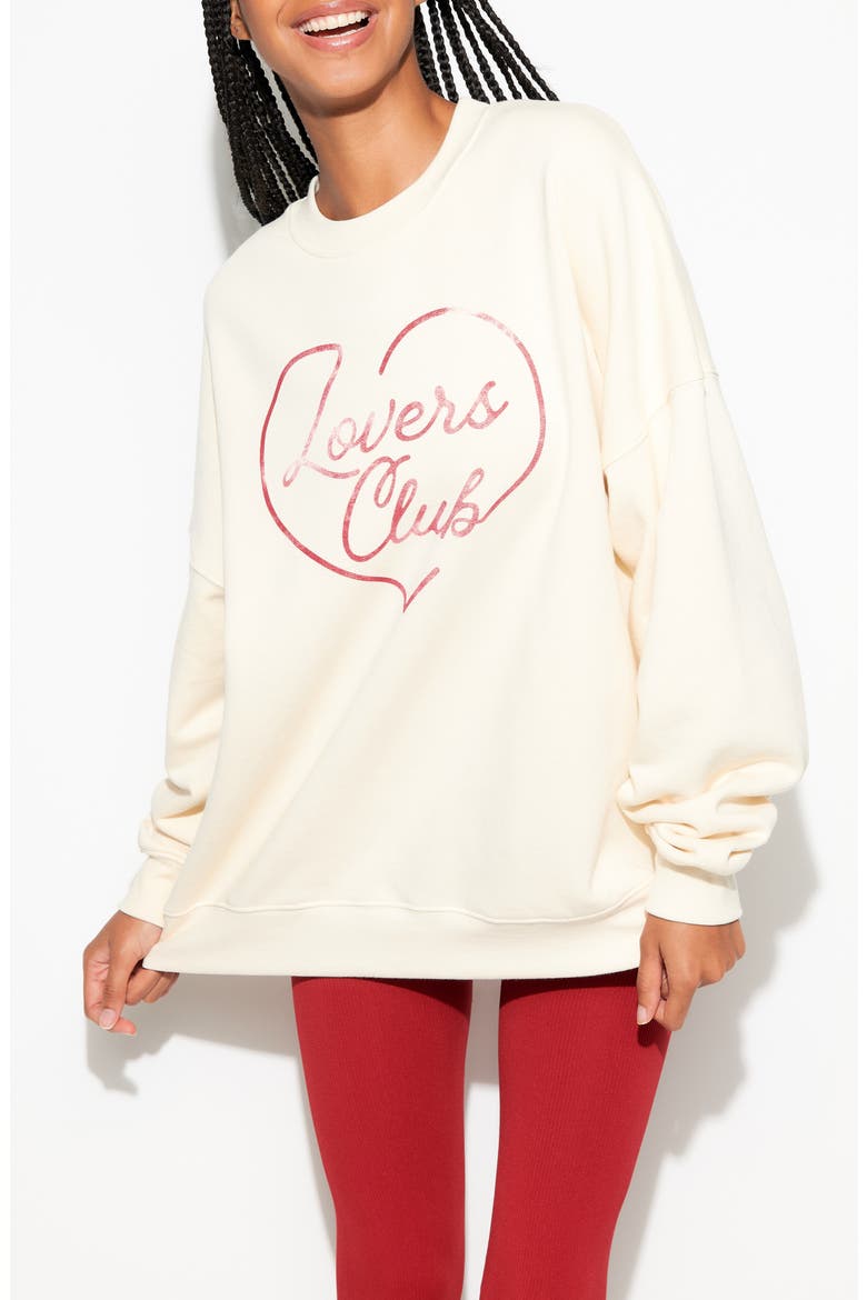 Lovers Boyfriend Cotton Graphic Sweatshirt, Alternate, color, CANVAS