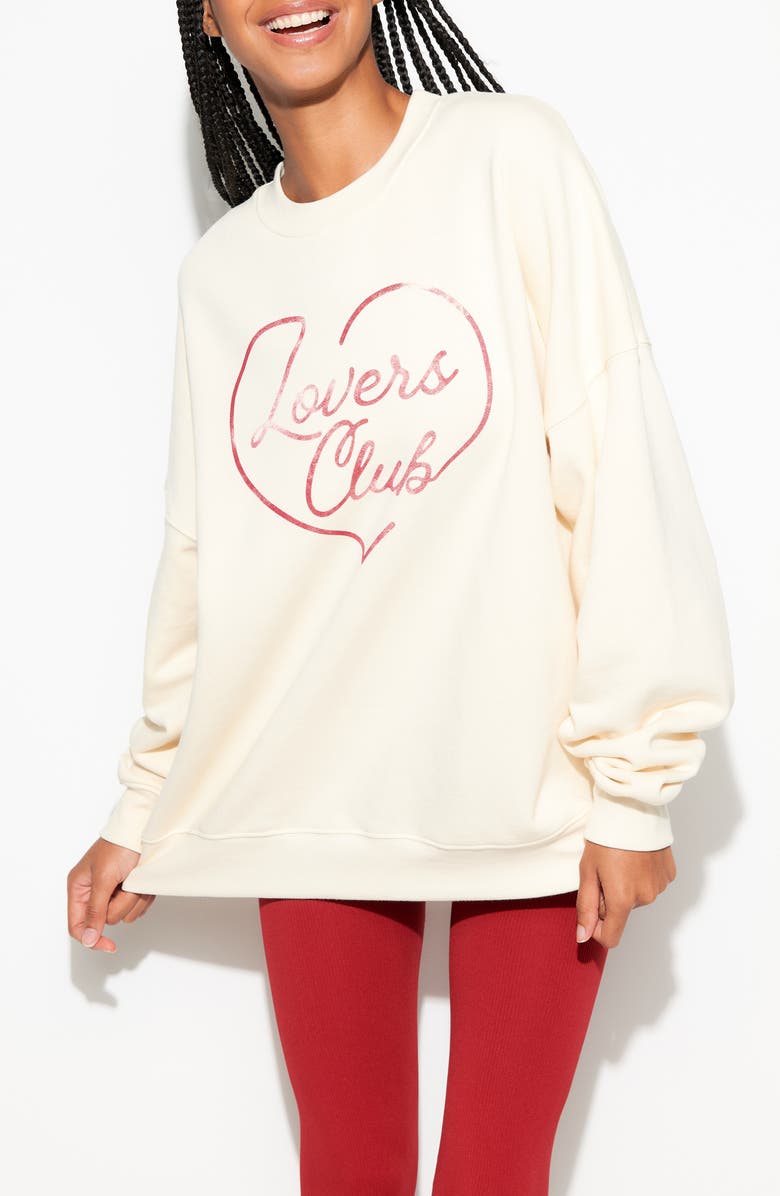 Spiritual Gangster Lovers Boyfriend Cotton Graphic Sweatshirt, Alternate, color, 