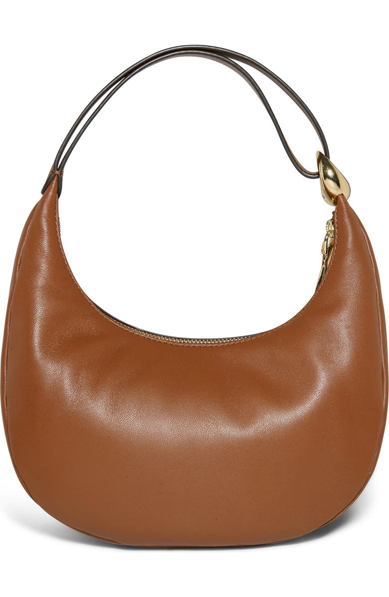 AIMEE Bloom Bean Bag Leather Moon Bag, Alternate, color, Chestnut